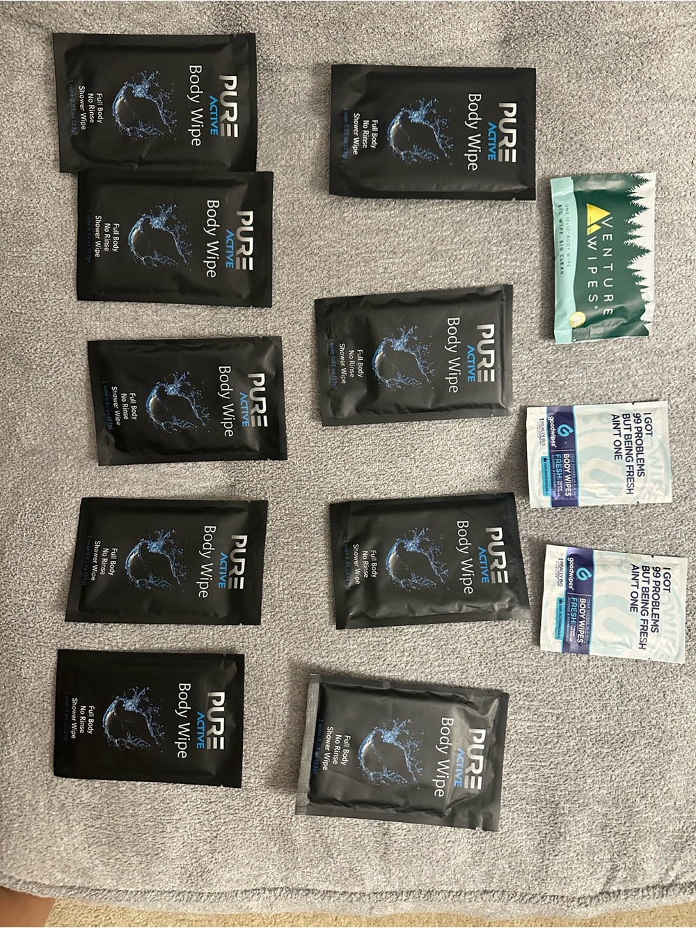 Pure Active Body Wipes Pack in Black with Blue Accents